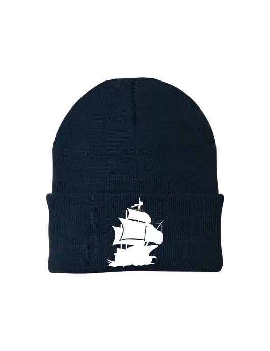 Navy Knit Cap w/Blackbeard Logo