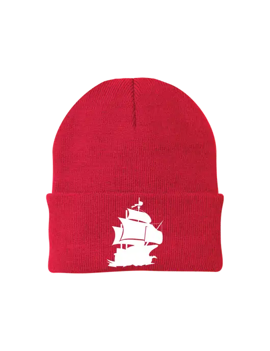 Red Knit Cap w/Blackbeard Logo