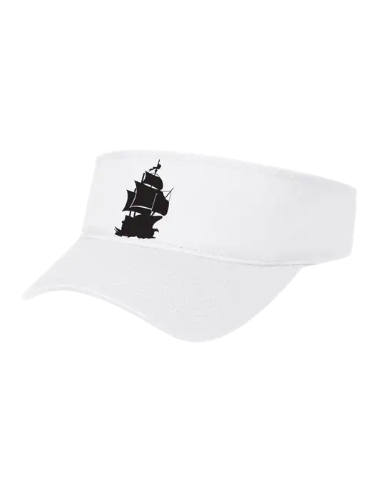 White Cap Visor w/Blackbeard Logo