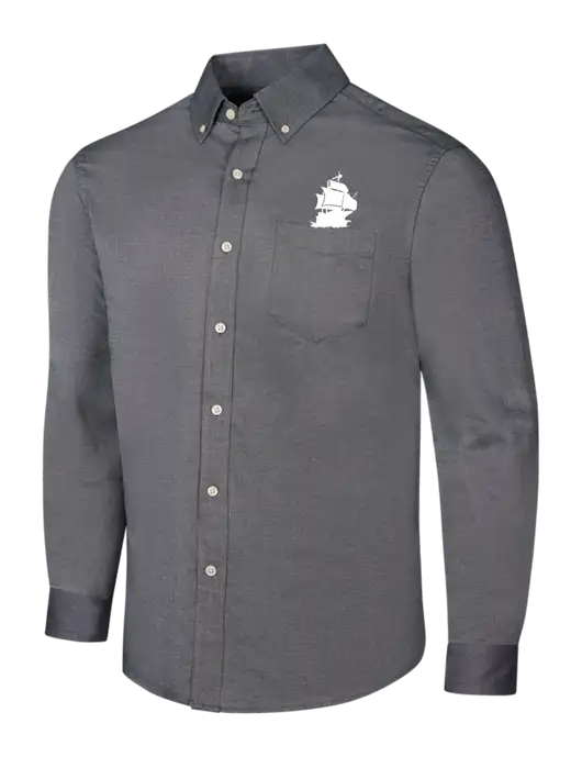 Dark Grey SuperPro Oxford Shirt w/Blackbeard Logo