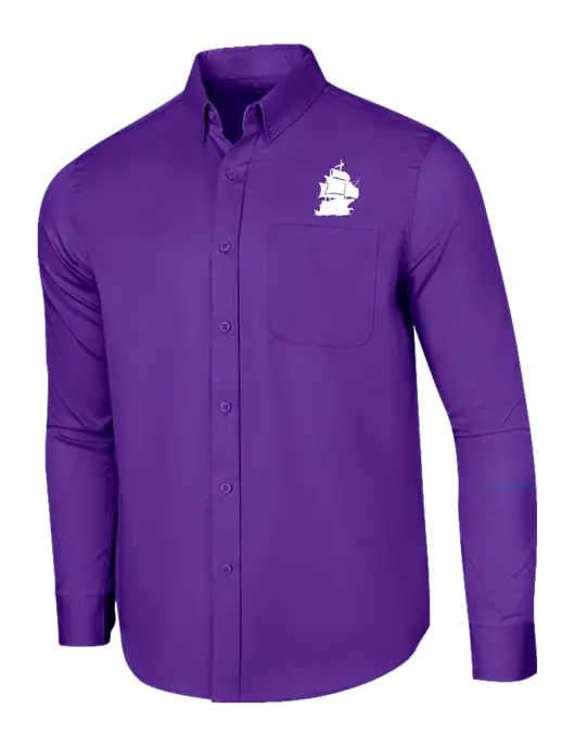 Long Sleeve Purple Superpro React Twill Shirt w/Blackbeard Logo