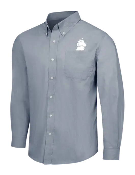 Navy Frost Crosshatch Easy Care Shirt w/Blackbeard Logo