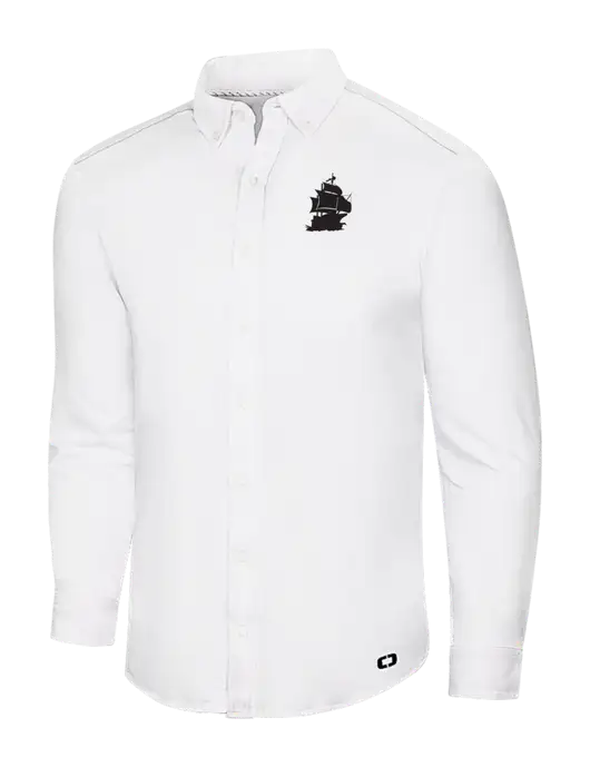 OGIO Bright White Modern Code Stretch Button-Up Shirt w/Blackbeard Logo