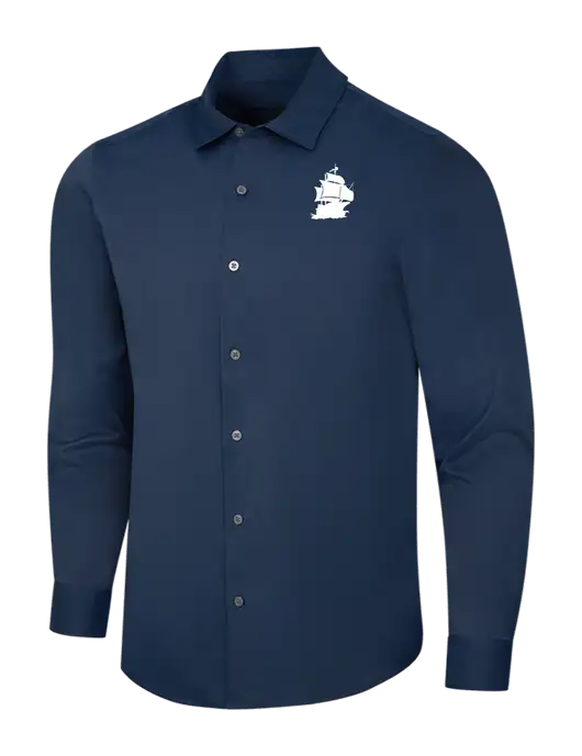 Navy City Stretch Shirt w/Blackbeard Logo