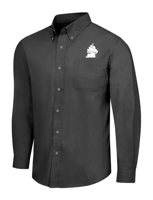 Soft Black Crosshatch Easy Care Shirt w/Blackbeard Logo