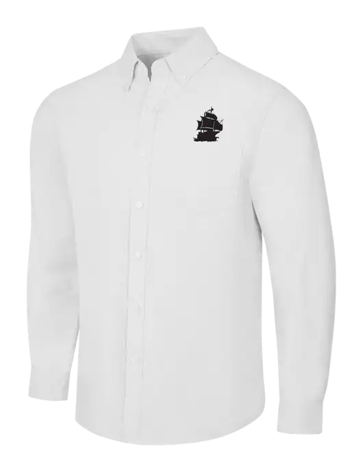 White SuperPro Oxford Shirt w/Blackbeard Logo