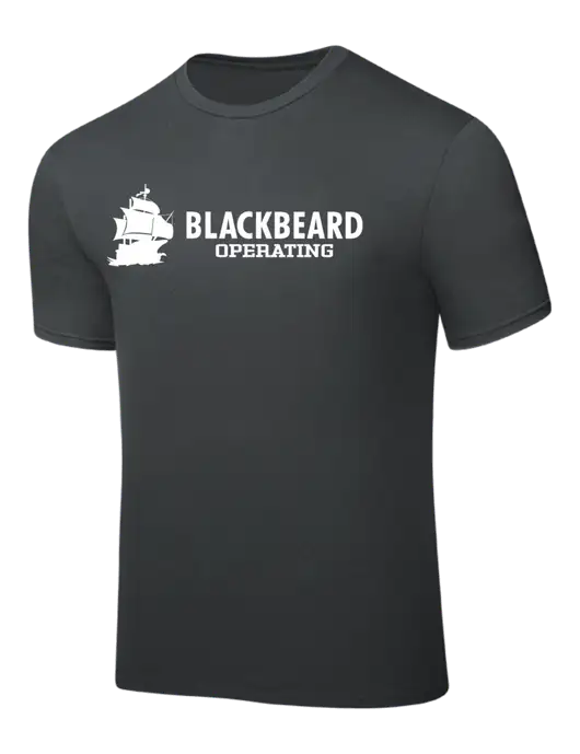 Dark Grey PosiCharge Competitor Tee w/Blackbeard Logo