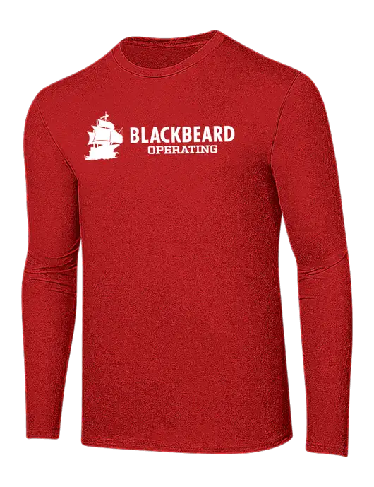Ring Spun Dark Red 4.5 oz Long Sleeve T-Shirt w/Blackbeard Logo