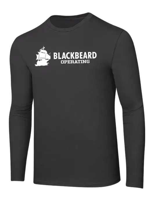 Ring Spun Charcoal 4.5 oz Long Sleeve T-Shirt w/Blackbeard Logo