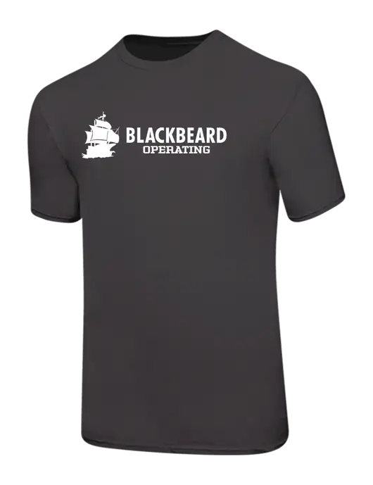 Ring Spun Charcoal 4.5 oz T-Shirt w/Blackbeard Logo