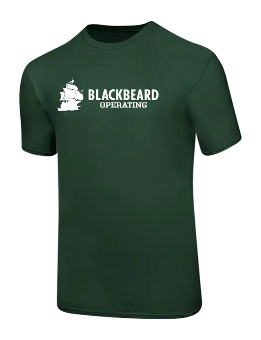 Ring Spun Forest Green 4.5 oz T-Shirt w/Blackbeard Logo