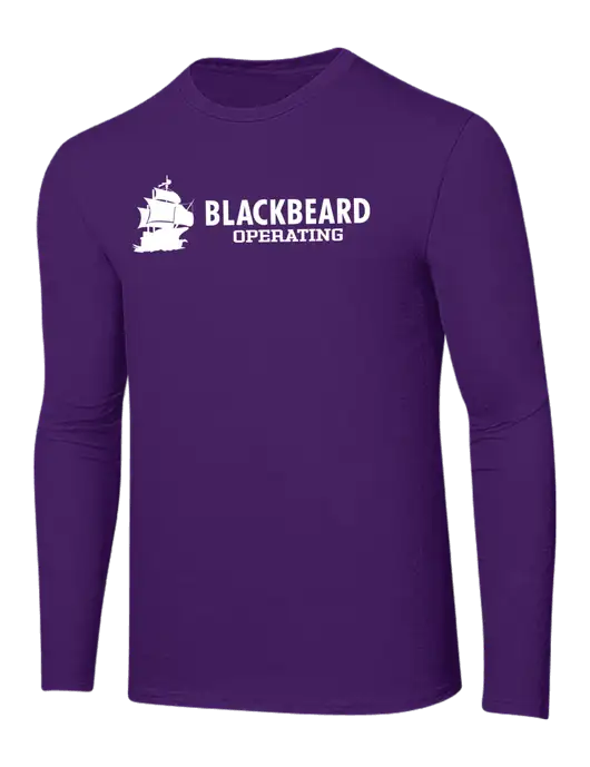 Ring Spun Purple 4.5 oz Long Sleeve T-Shirt w/Blackbeard Logo