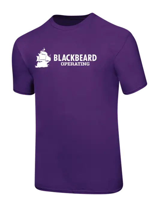 Ring Spun Purple 4.5 oz T-Shirt w/Blackbeard Logo