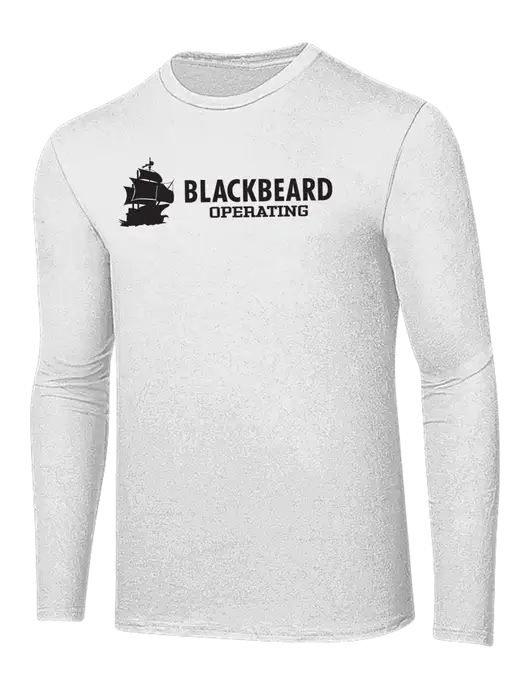 Ring Spun White 4.5 oz Long Sleeve T-Shirt w/Blackbeard Logo