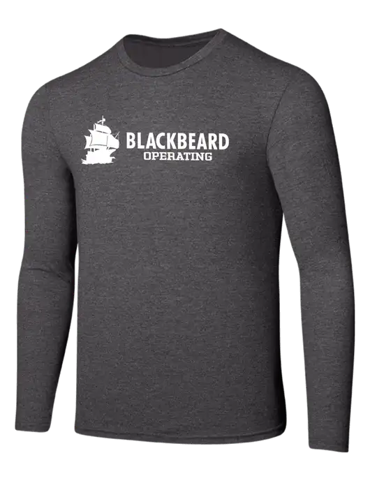 Seriously Soft Heathered Charcoal Long Sleeve T-Shirt w/Blackbeard Logo