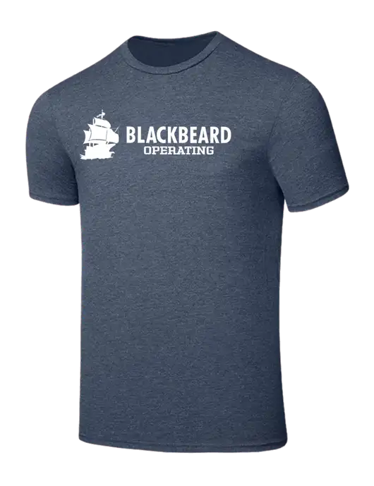 Seriously Soft Heathered Navy T-Shirt w/Blackbeard Logo