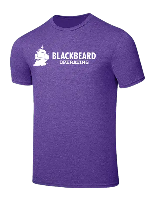 Seriously Soft Heathered Purple T-Shirt w/Blackbeard Logo