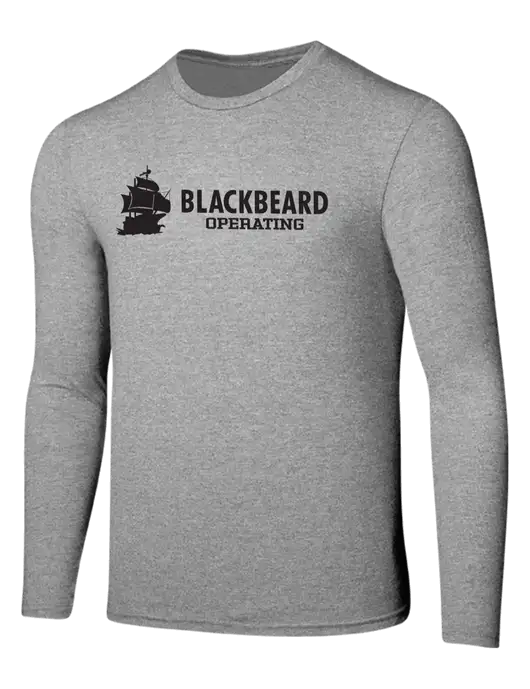 Seriously Soft Light Heathered Grey Long Sleeve T-Shirt w/Blackbeard Logo