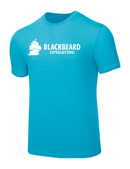 Seriously Soft Sapphire Blue T-Shirt w/Blackbeard Logo