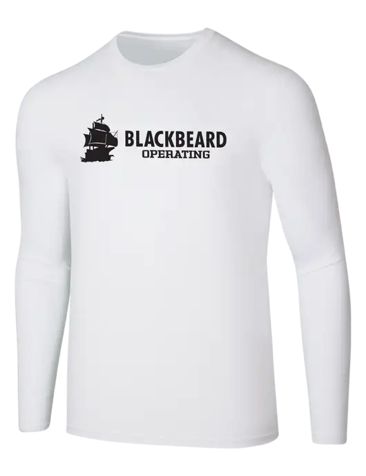Seriously Soft White Long Sleeve T-Shirt w/Blackbeard Logo