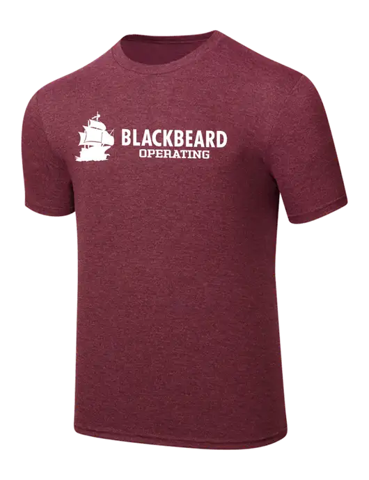 Simply Soft Maroon Frost 4.5oz  Poly/Combed Ring Spun Cotton T-Shirt w/Blackbeard Logo