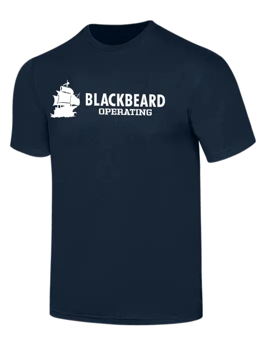 Simply Soft Navy 4.5oz  Poly/Combed Ring Spun Cotton T-Shirt w/Blackbeard Logo