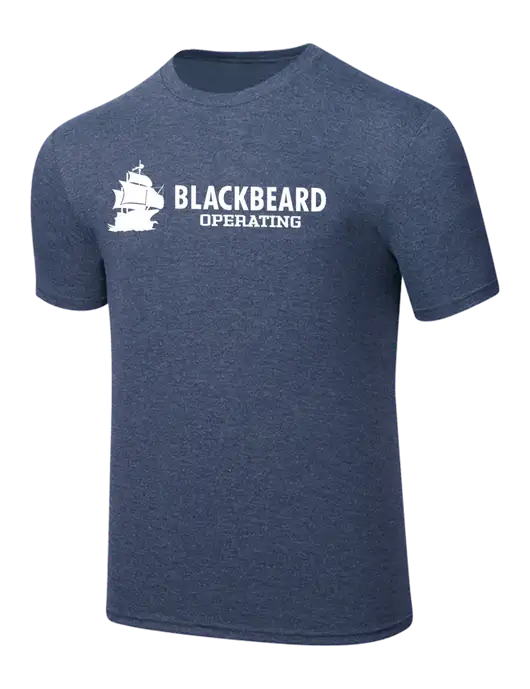 Simply Soft Navy Frost 4.5oz  Poly/Combed Ring Spun Cotton T-Shirt w/Blackbeard Logo