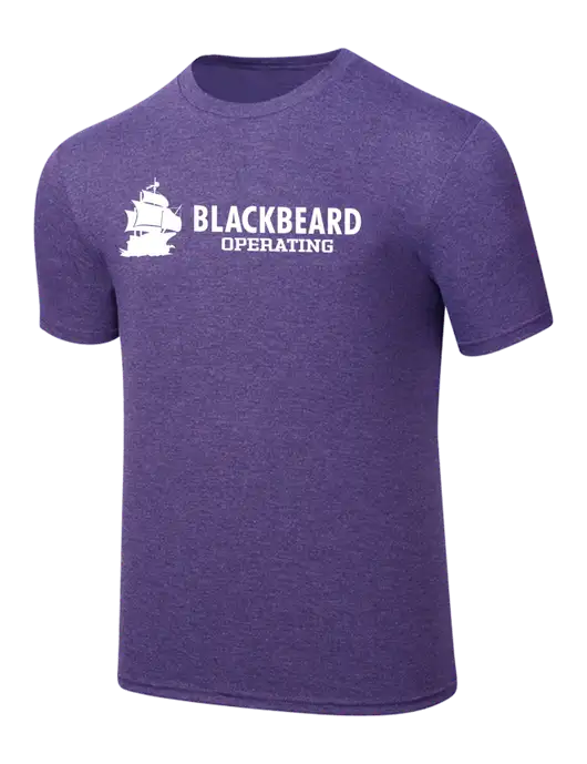 Simply Soft Purple Frost 4.5oz  Poly/Combed Ring Spun Cotton T-Shirt w/Blackbeard Logo