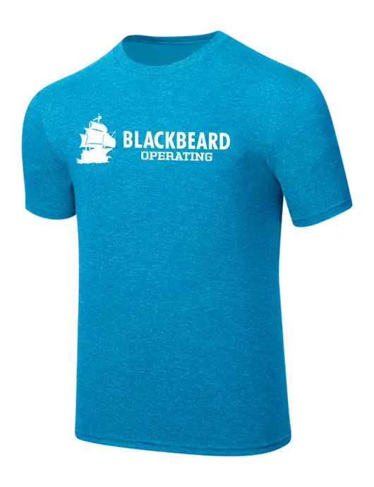 Simply Soft Sapphire Blue Frost 4.5oz  Poly/Combed Ring Spun Cotton T-Shirt w/Blackbeard Logo