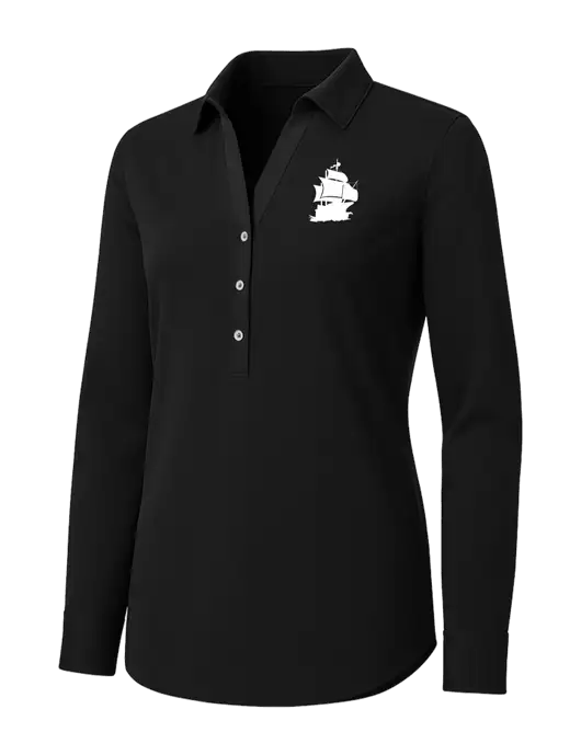 Womens Black City Stretch Shirt w/Blackbeard Logo