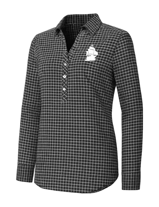 Womens Dark Grey/White City Stretch Shirt w/Blackbeard Logo