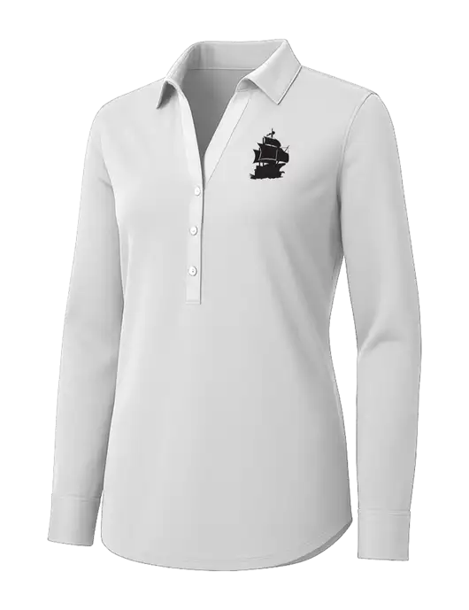 Womens White City Stretch Shirt w/Blackbeard Logo