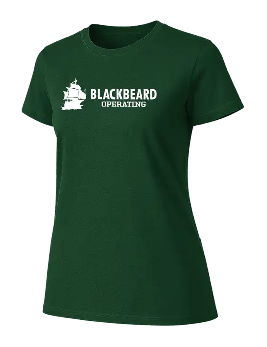 Womens Ring Spun Forest Green 4.5 oz T-Shirt w/Blackbeard Logo