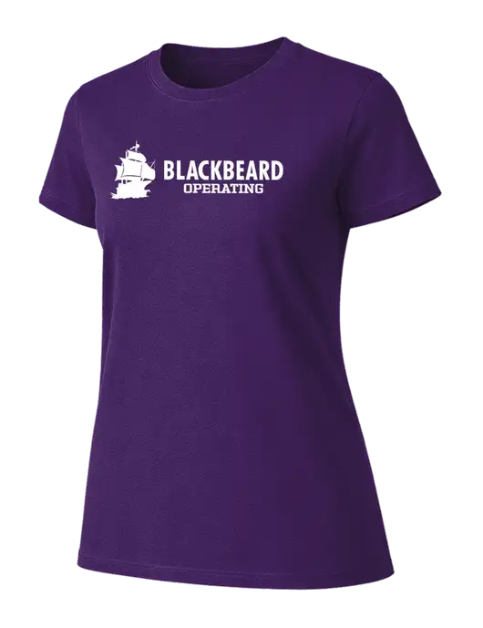 Womens Ring Spun Purple 4.5 oz T-Shirt w/Blackbeard Logo
