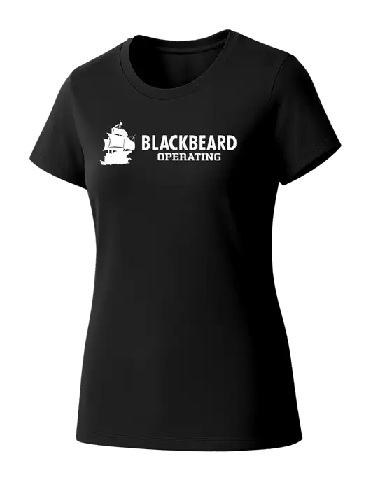 Womens Seriously Soft Black T-Shirt w/Blackbeard Logo