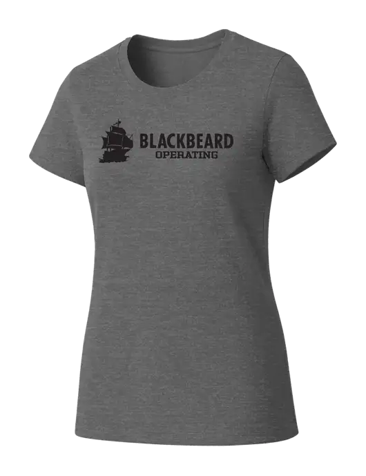 Womens Seriously Soft Grey Frost T-Shirt w/Blackbeard Logo
