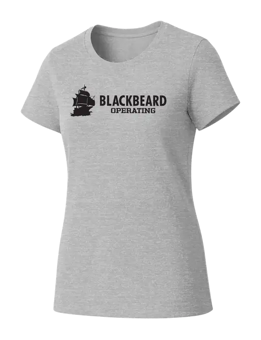 Womens Seriously Soft Light Heathered Grey T-Shirt w/Blackbeard Logo