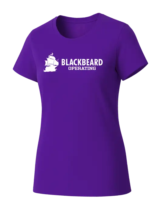 Womens Seriously Soft Purple T-Shirt w/Blackbeard Logo