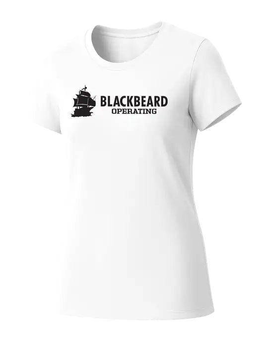Womens Seriously Soft White T-Shirt w/Blackbeard Logo