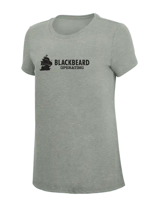 Womens Simply Soft Grey Frost 4.5oz  Poly/Combed Ring Spun Cotton T-Shirt w/Blackbeard Logo