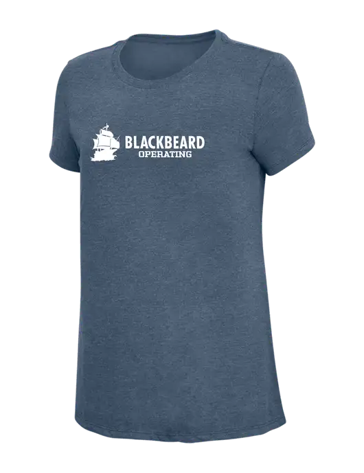 Womens Simply Soft Navy Frost 4.5oz  Poly/Combed Ring Spun Cotton T-Shirt w/Blackbeard Logo