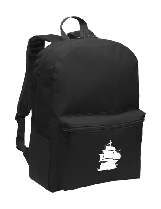 Casual Black Lightweight Laptop Backpack w/Blackbeard Logo