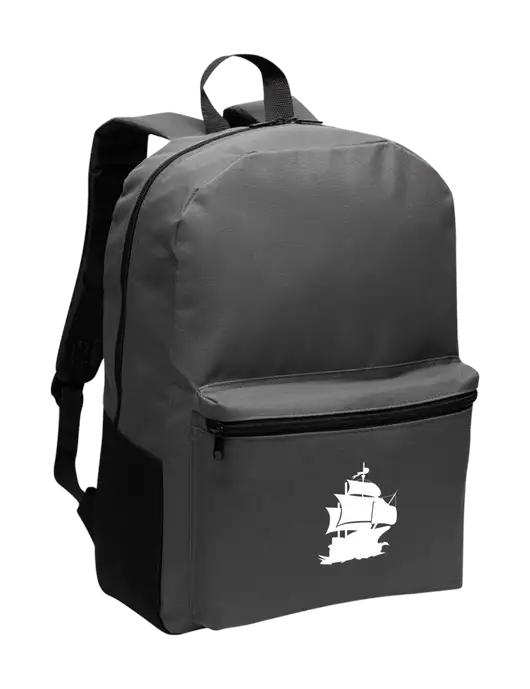 Casual Dark Charcoal Lightweight Laptop Backpack w/Blackbeard Logo