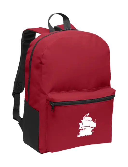 Casual Red Lightweight Laptop Backpack w/Blackbeard Logo