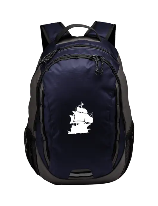 Ridge Deep Navy/Dark Charcoal Laptop Backpack w/Blackbeard Logo