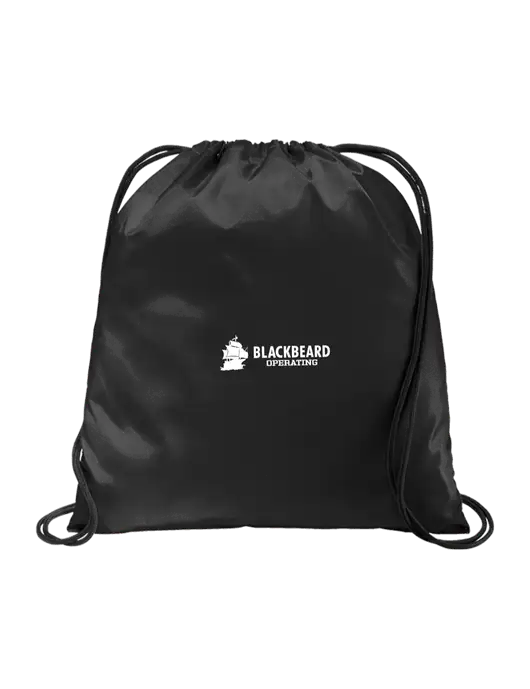 Drawstring  Black Cinch Pack w/Blackbeard Logo