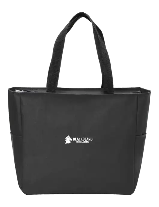 Everyday Black Zip Tote  w/Blackbeard Logo