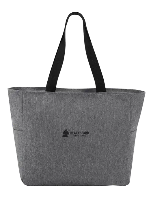 Everyday Heather Grey Zip Tote  w/Blackbeard Logo