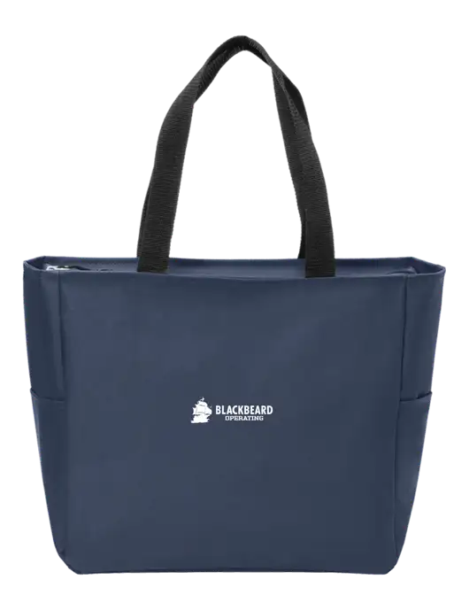 Everyday Navy Zip Tote  w/Blackbeard Logo
