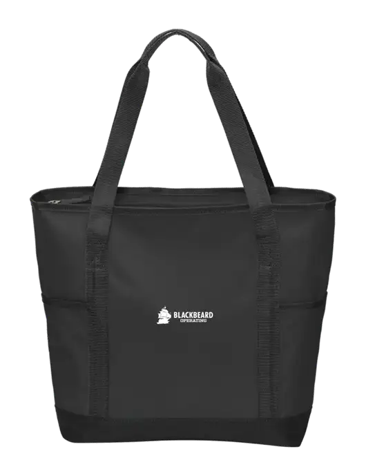 On the Go Black/Black Tote w/Blackbeard Logo